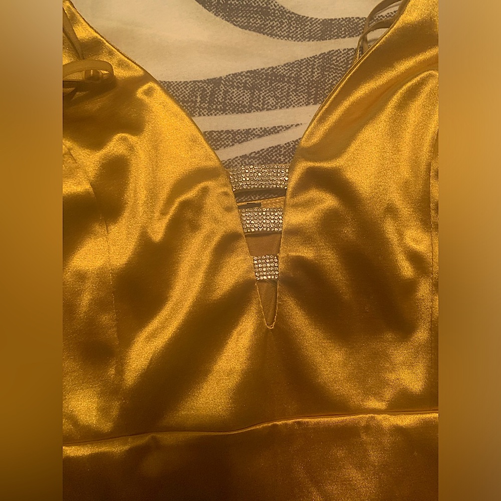 Gold cocktail dress